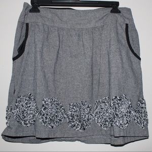 Gray Mini Skirt with Detail
